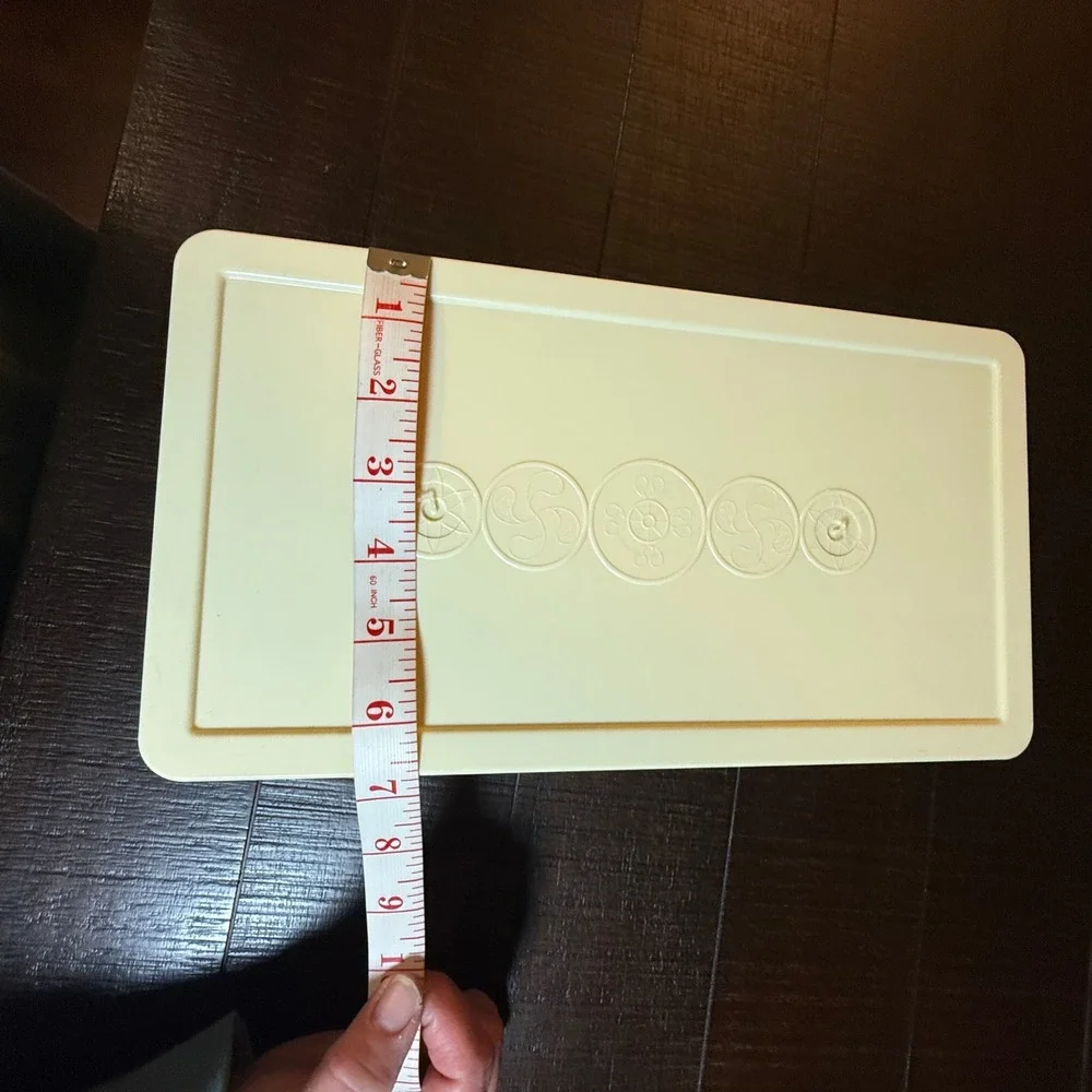 Vintage Wil-Hold Plastic Sewing Storage Box Clear Cream Embossed Lid USA Wilson